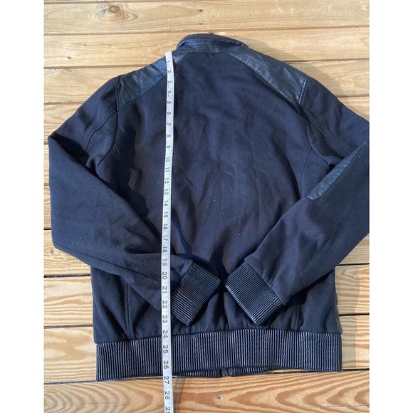 G by Guess Quilted Faux Leather Jacket Size Medium Men’s Black Full Zip - Picture 8 of 12